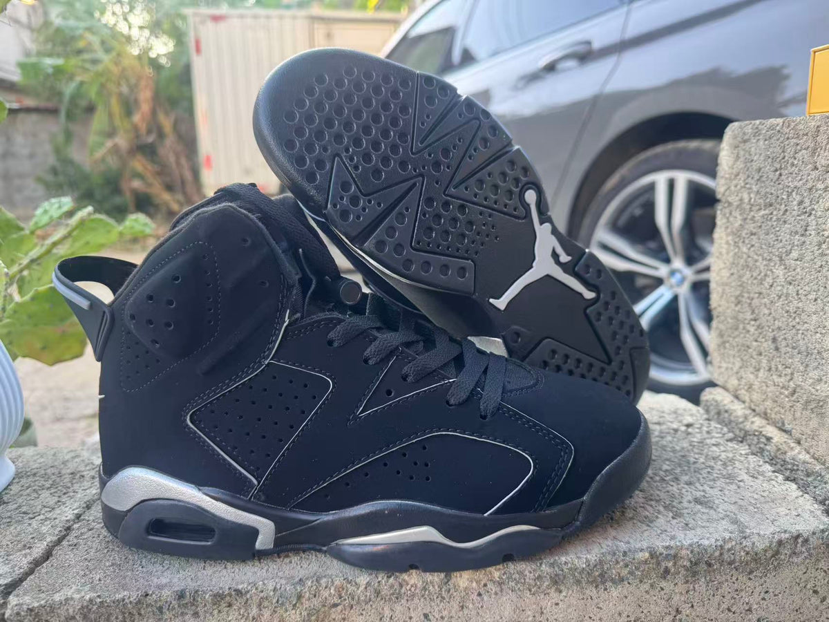 Air Jordan 6 Retro Black & Silver High-Top Sneakers