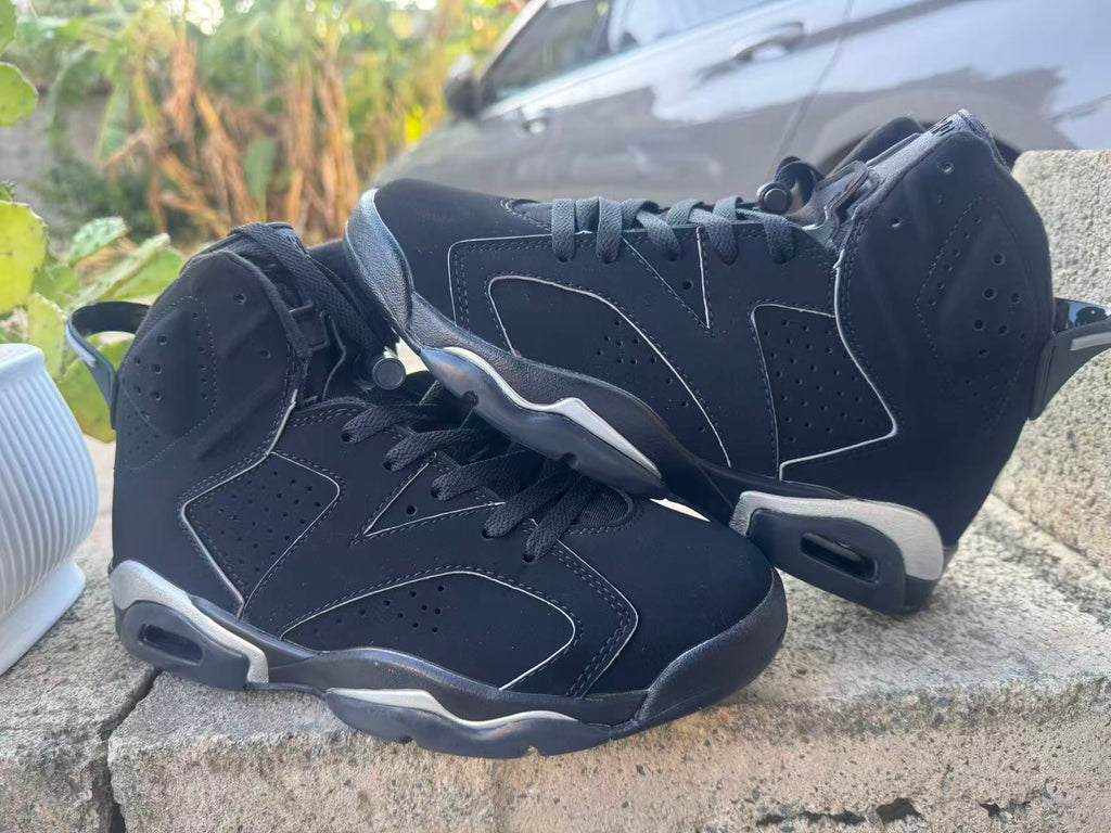 Air Jordan 6 Retro Black & Silver High-Top Sneakers