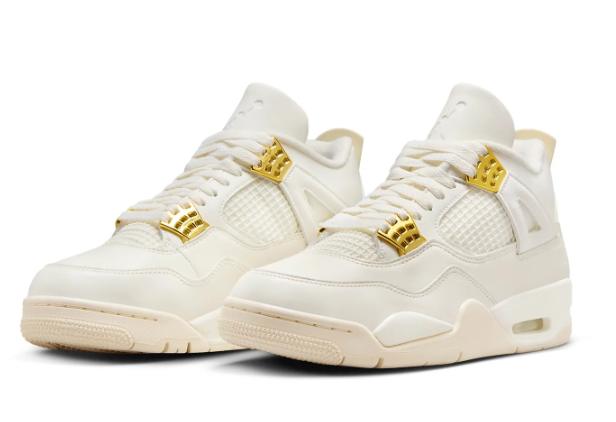 Air Jordan 4 Retro Metallic Gold Women's Cream Sneakers