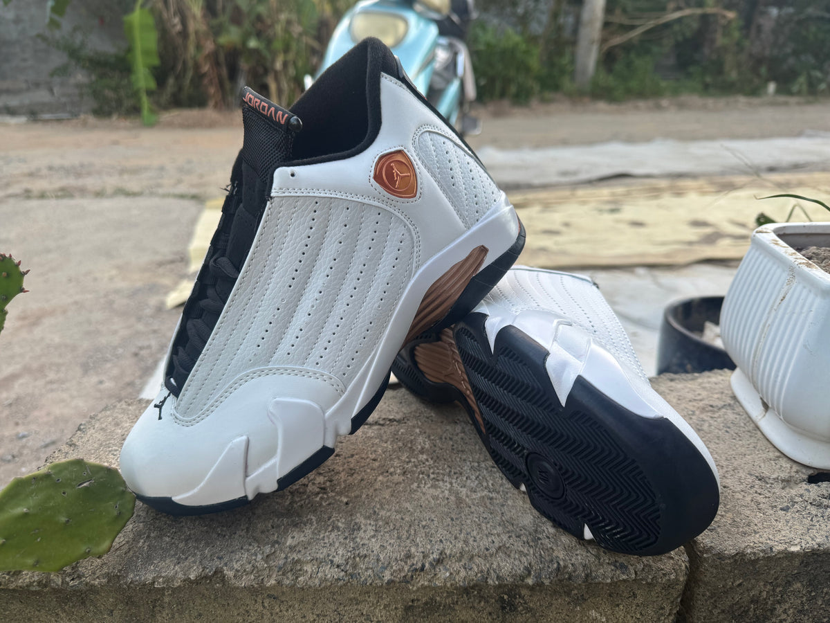 Air Jordan Retro Sneakers - White & Gold