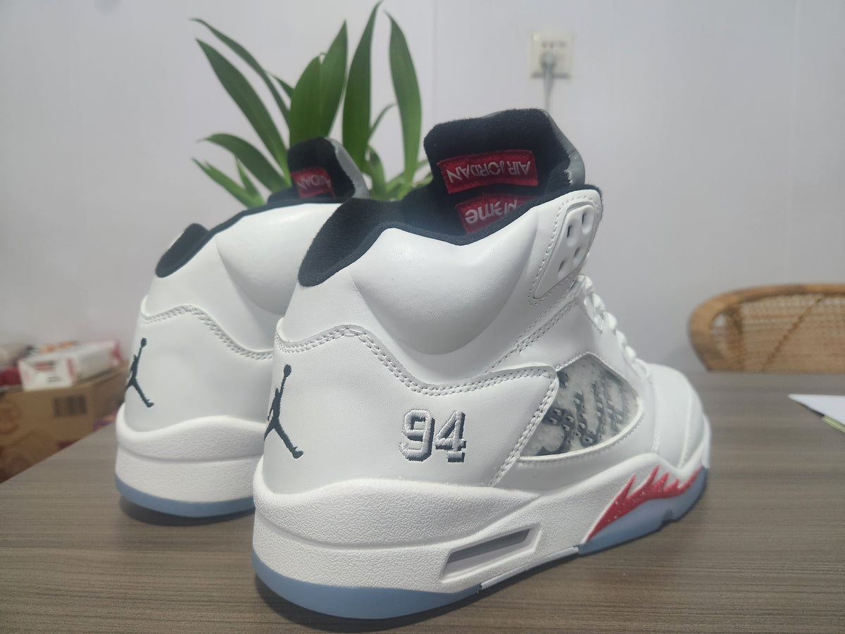 Air Jordan High-Top Sneakers - White & Red