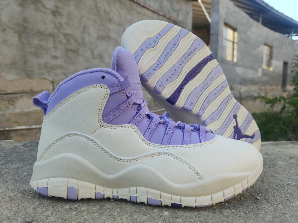Air Jordan High-Top Sneakers - White & Lavender