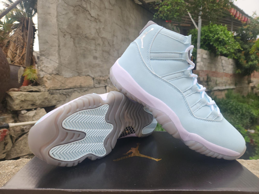 Air Jordan 11 Retro Pale Moon Light Blue High-Top Sneakers