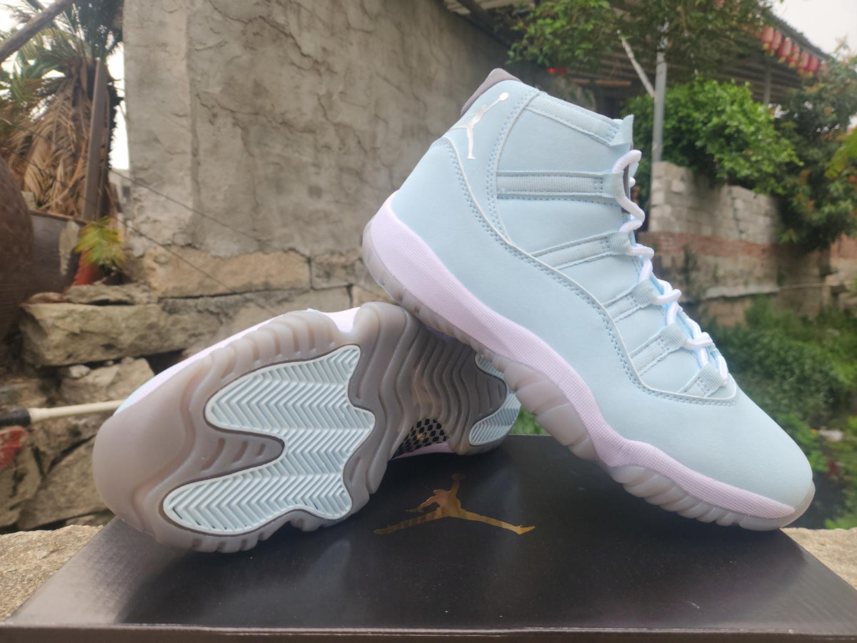 Air Jordan 11 Retro Pale Moon Light Blue High-Top Sneakers