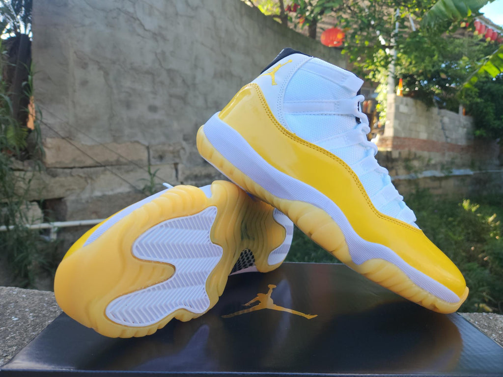 Air Jordan High-Top Sneakers - White & Yellow