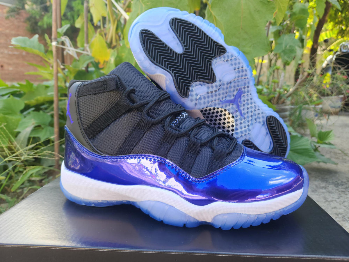 Air Jordan High-Top Sneakers - Black & Metallic Blue