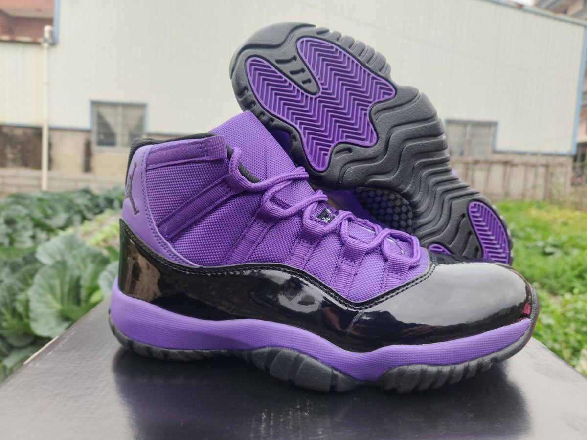 Air Jordan 11 Retro Men's Black & Purple High-Top Sneakers