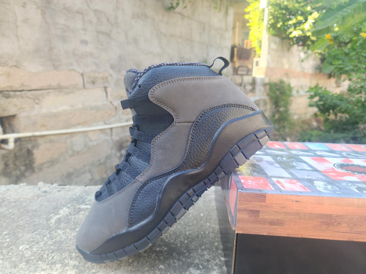 Air Jordan 10 Retro Shadow Gray & Black Sneakers