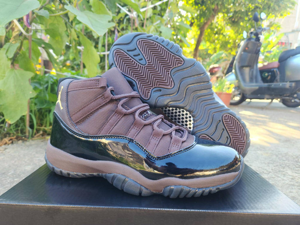 Air Jordan High-Top Sneakers - Brown & Glossy Black
