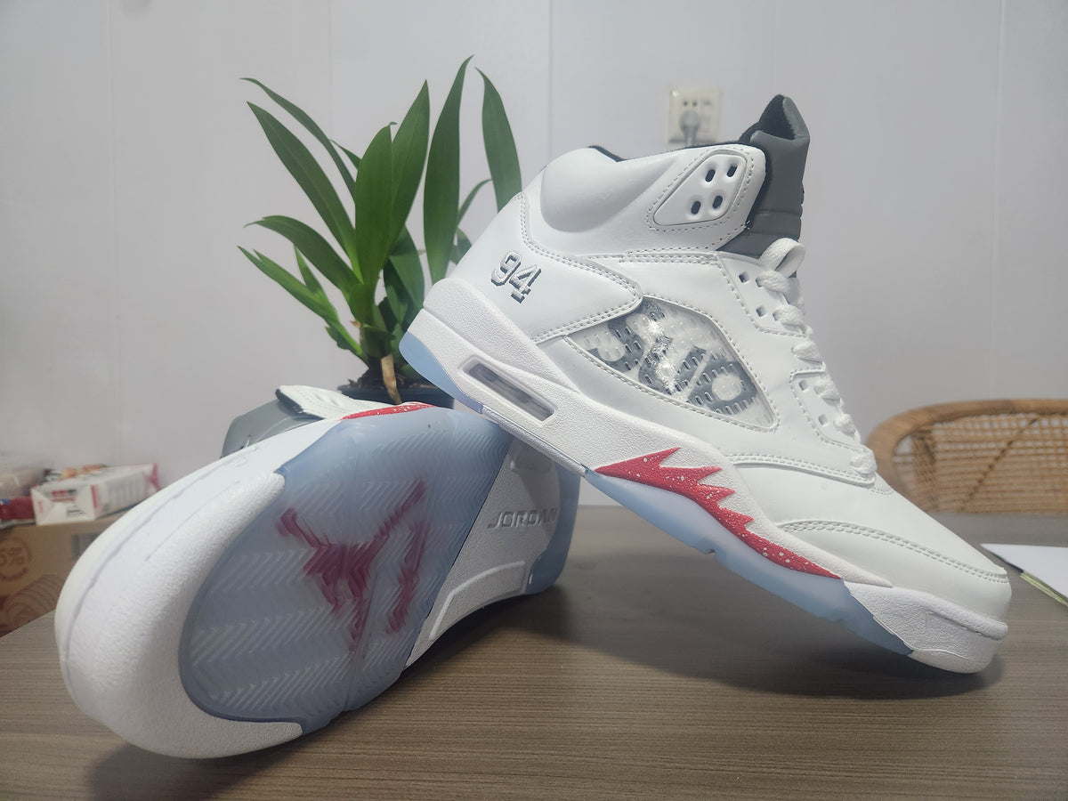 Air Jordan High-Top Sneakers - White & Red