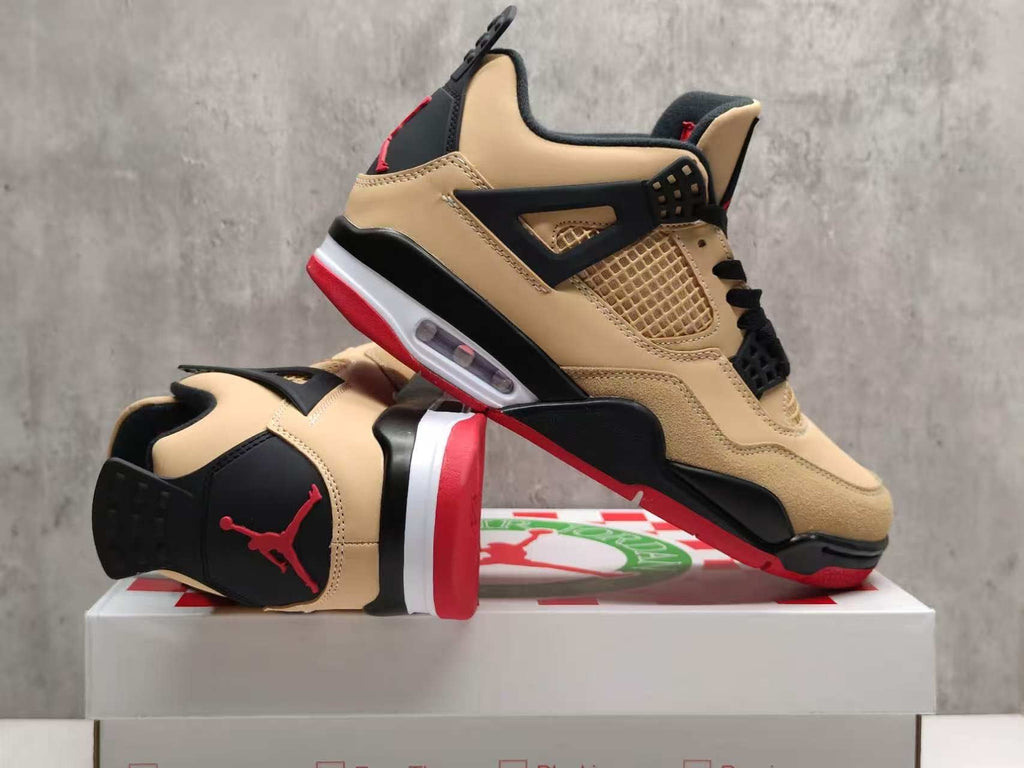 Air Jordan 4 Retro Pizza Tan & Black Sneakers