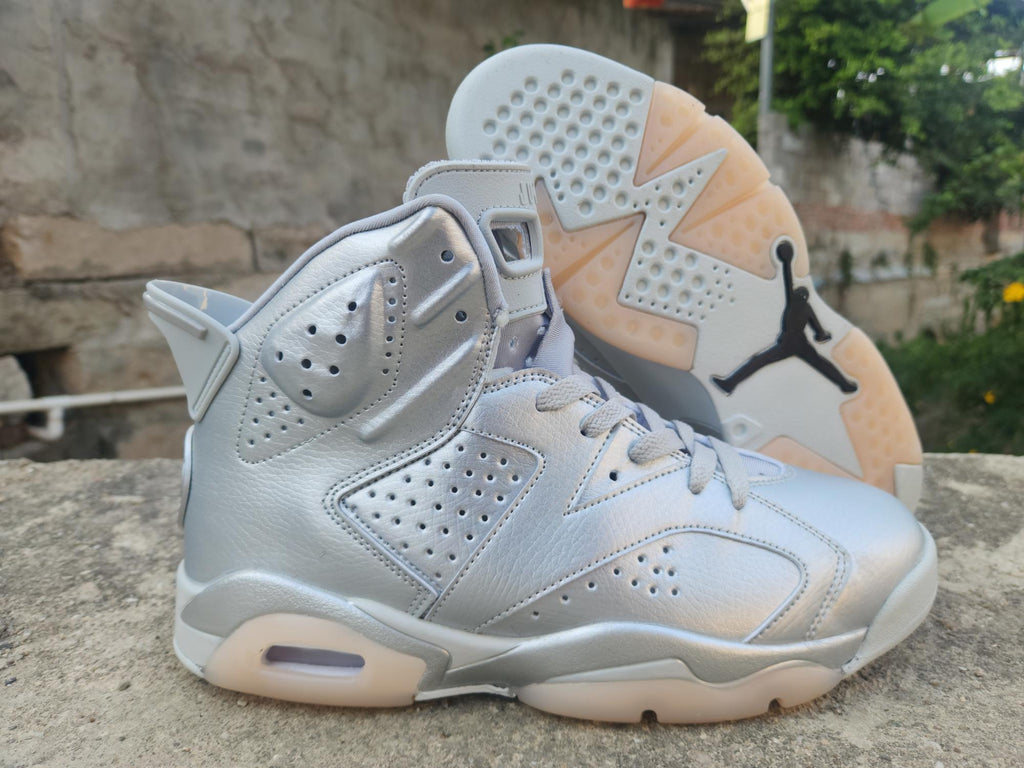 Air Jordan 6 Metallic Silver High-Top Sneakers