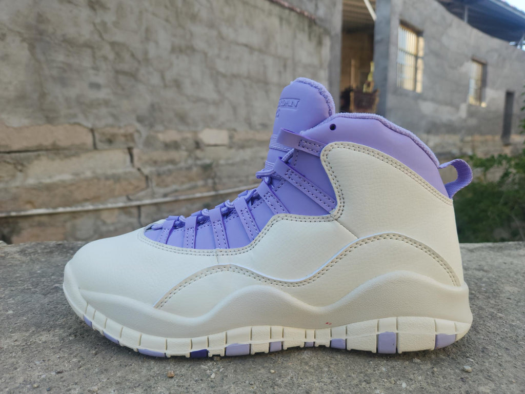 Air Jordan High-Top Sneakers - White & Lavender
