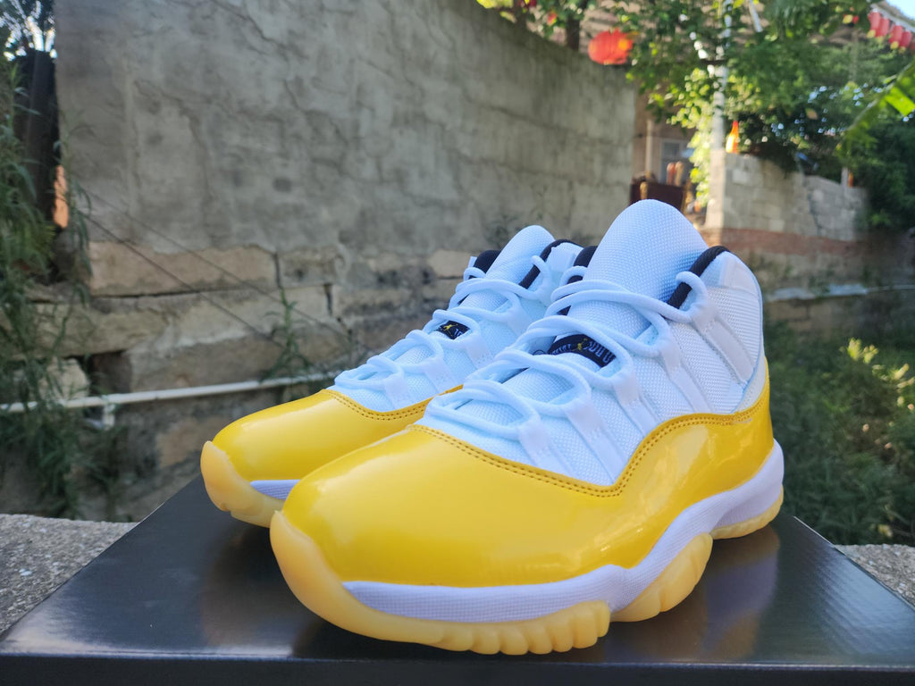 Air Jordan High-Top Sneakers - White & Yellow