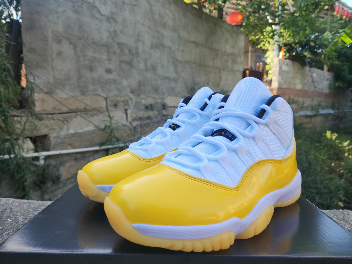 Air Jordan High-Top Sneakers - White & Yellow