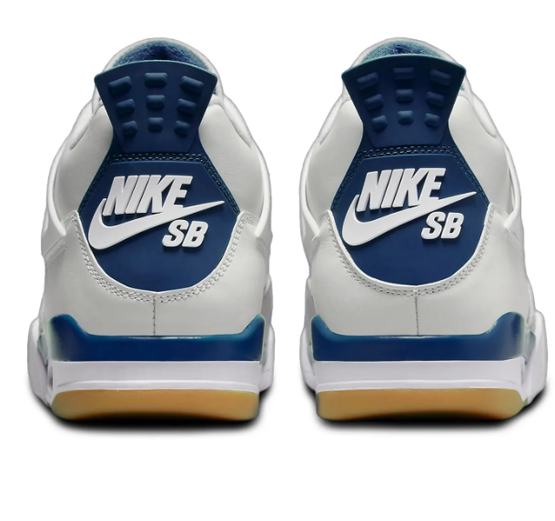 Nike SB x Air Jordan 4 White & Navy Sneakers