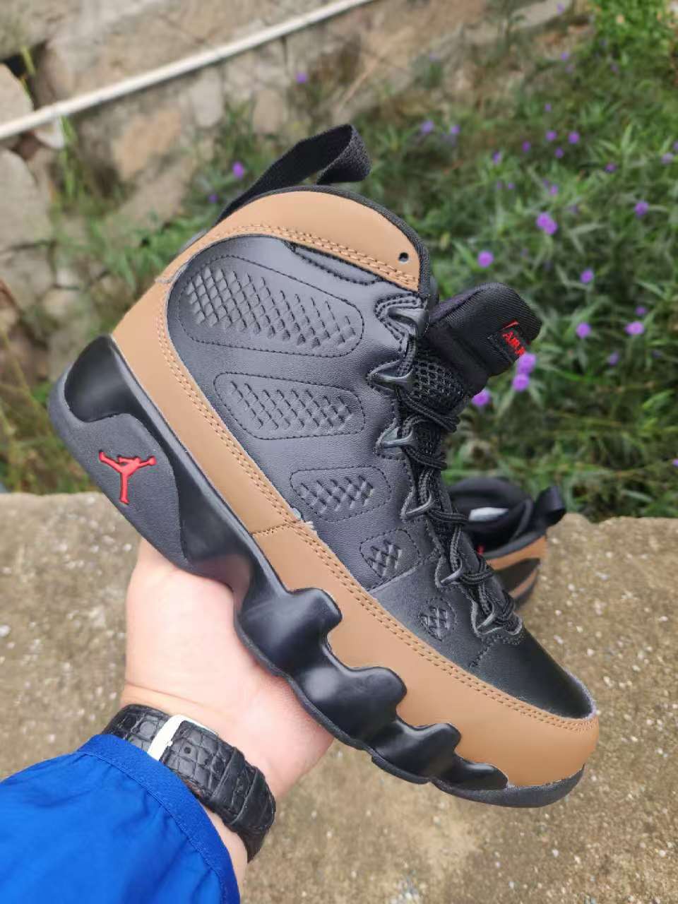 Air Jordan High-Top Sneakers - Black & Tan