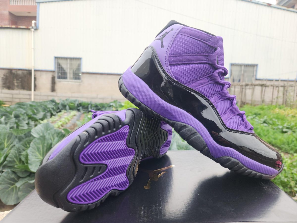 Air Jordan 11 Retro Men's Black & Purple High-Top Sneakers