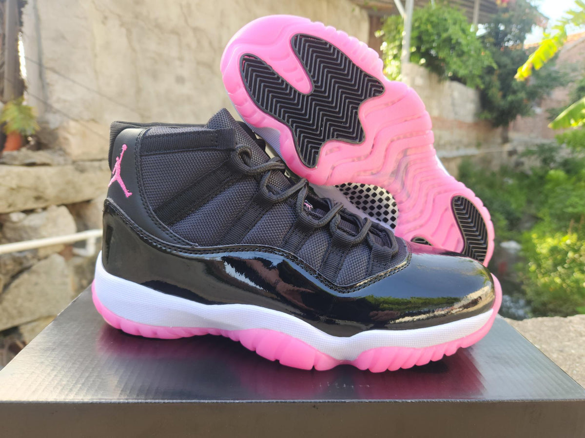 Air Jordan 11 Retro Black & Rose Pink High-Top Sneakers
