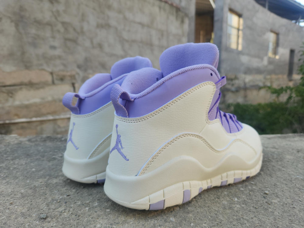 Air Jordan High-Top Sneakers - White & Lavender