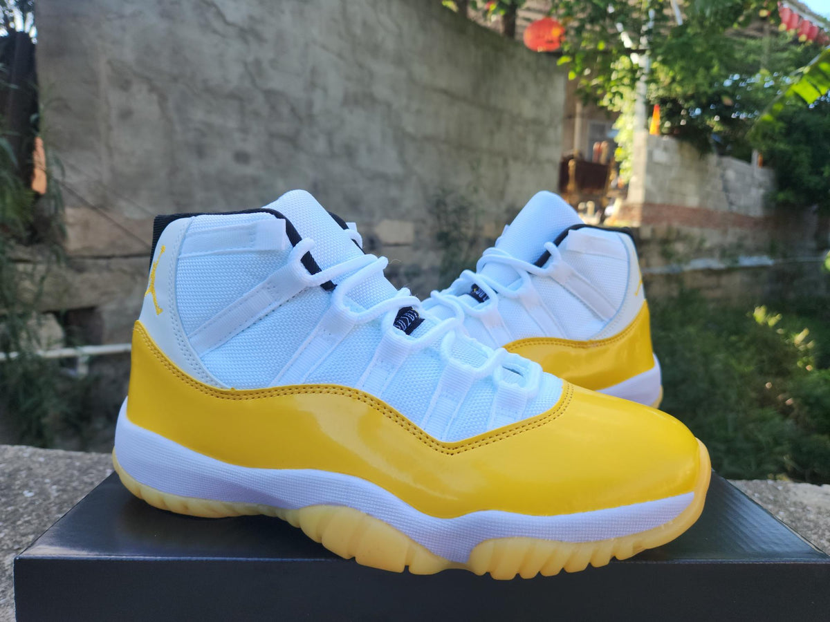 Air Jordan High-Top Sneakers - White & Yellow