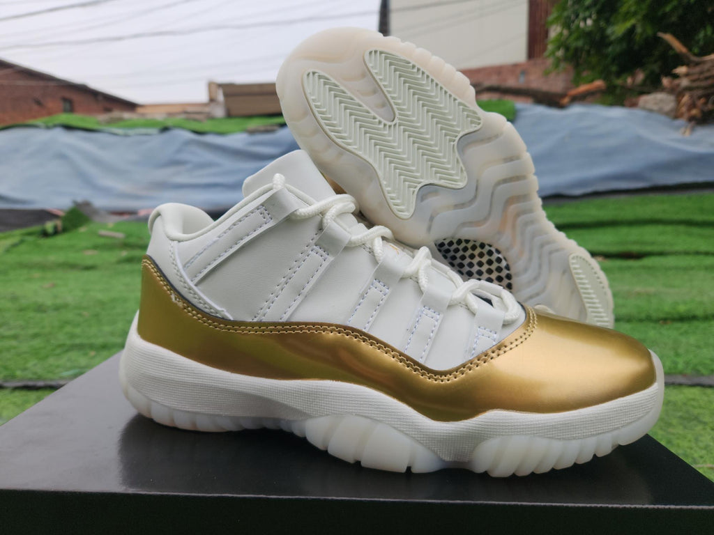 Air Jordan Low-Top Sneakers - White & Metallic Gold