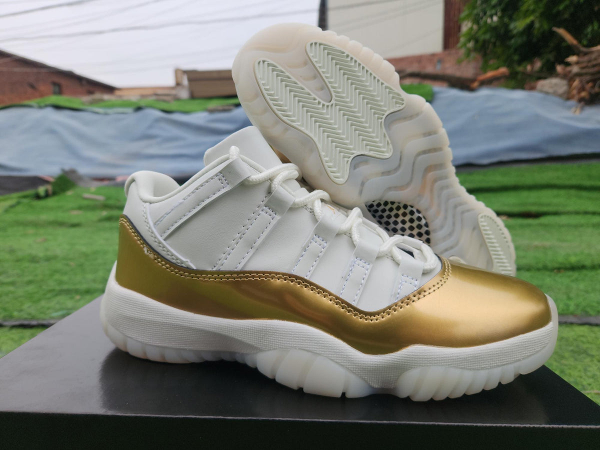 Air Jordan Low-Top Sneakers - White & Metallic Gold