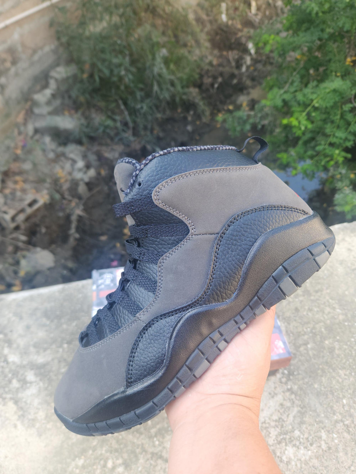 Air Jordan 10 Retro Shadow Gray & Black Sneakers