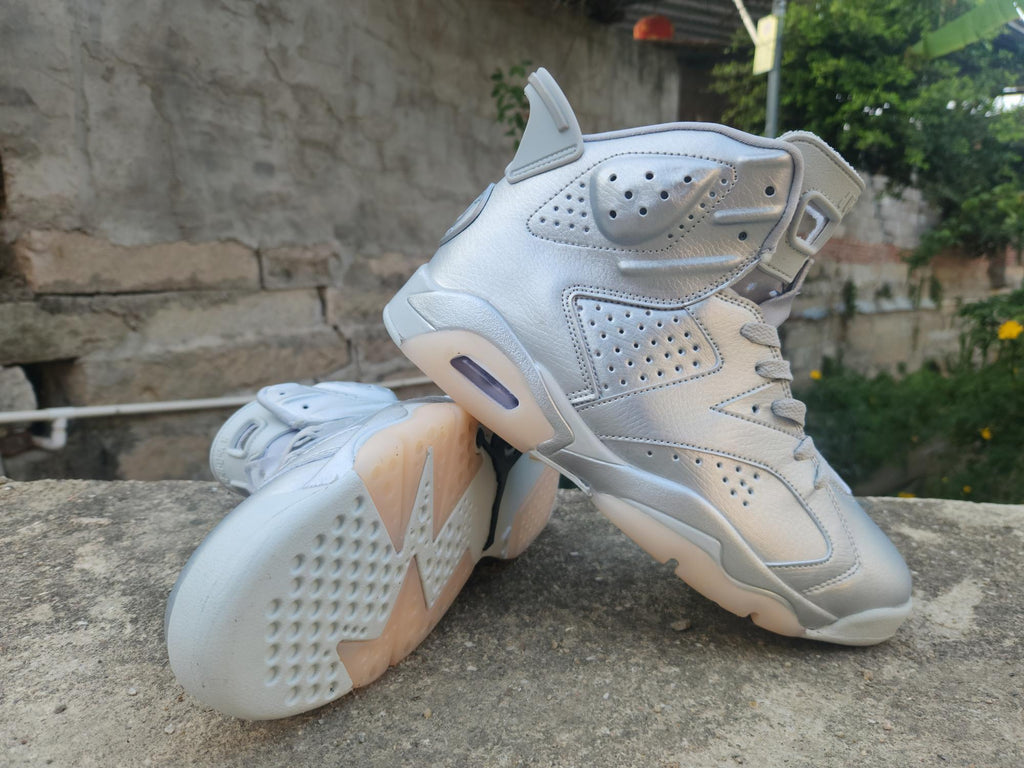 Air Jordan 6 Metallic Silver High-Top Sneakers
