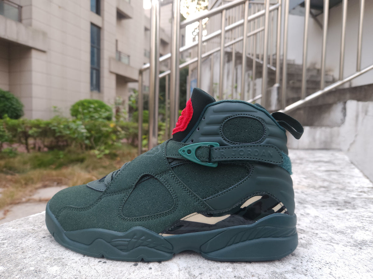 Air Jordan 8 Dark Green & Gold High-Top Sneakers