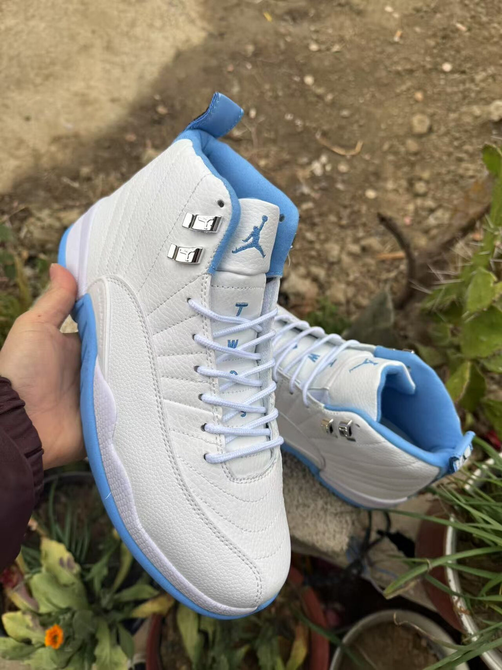 Air Jordan Retro High-Top Sneakers - White & Blue
