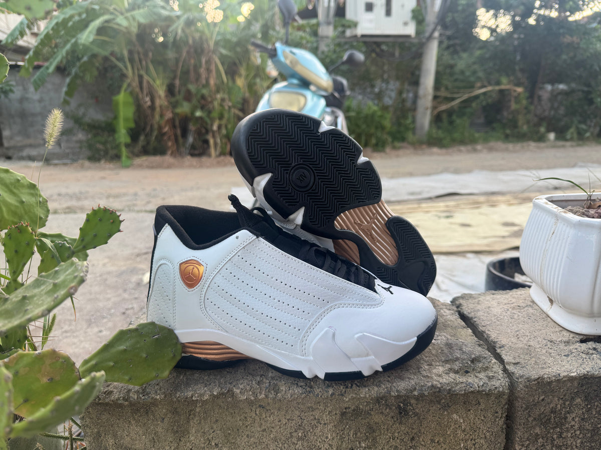 Air Jordan Retro Sneakers - White & Gold