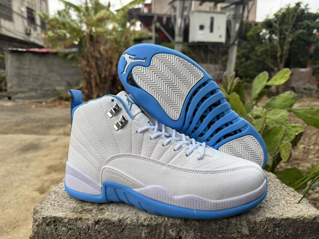 Air Jordan Retro High-Top Sneakers - White & Blue