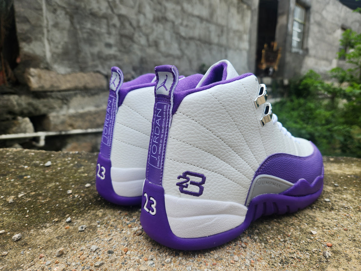 Air Jordan High-Top Sneakers - White & Purple
