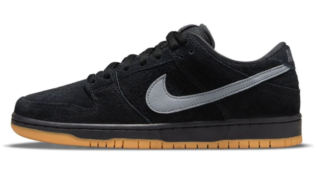 Nike SB Dunk Low Pro 'Fog' Black Grey & Gum Sneakers