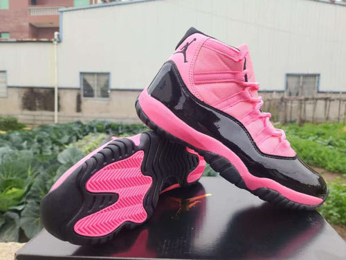 Air Jordan 11 Retro Black & Pink High-Top Sneakers