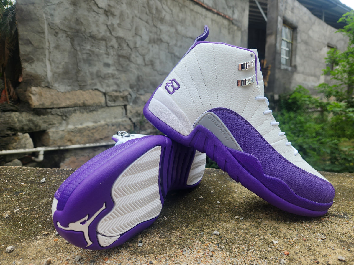 Air Jordan High-Top Sneakers - White & Purple