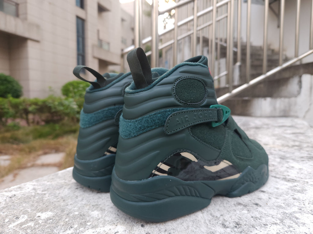 Air Jordan 8 Dark Green & Gold High-Top Sneakers