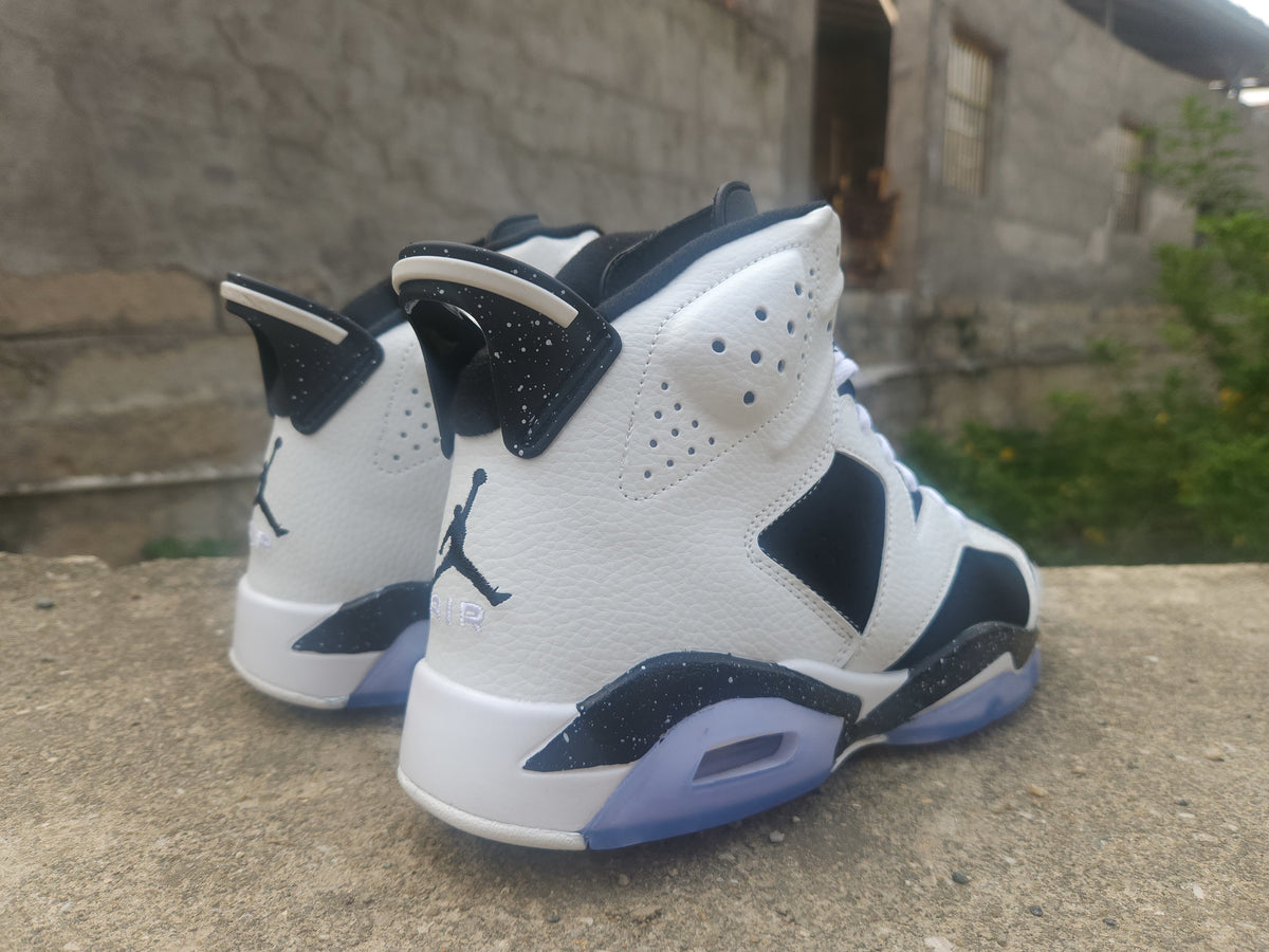 Air Jordan High-Top Sneakers - White & Black with Speckled Details