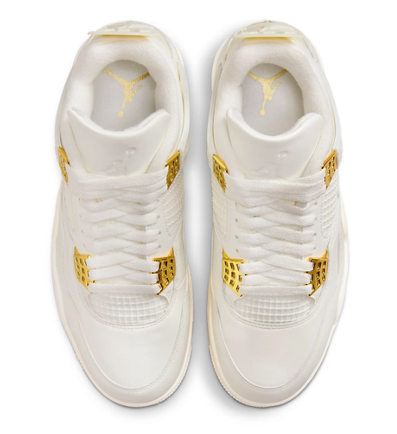 Air Jordan 4 Retro Metallic Gold Women's Cream Sneakers