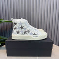 AMIRI Star High-Top Sneakers | White & Grey
