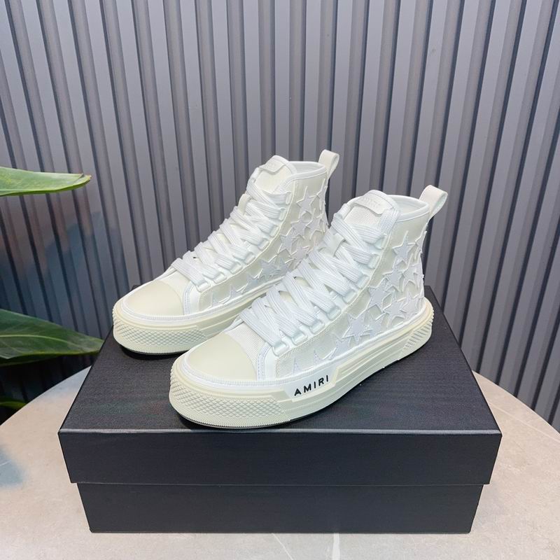 AMIRI Tonal Star High-Top Sneakers | White