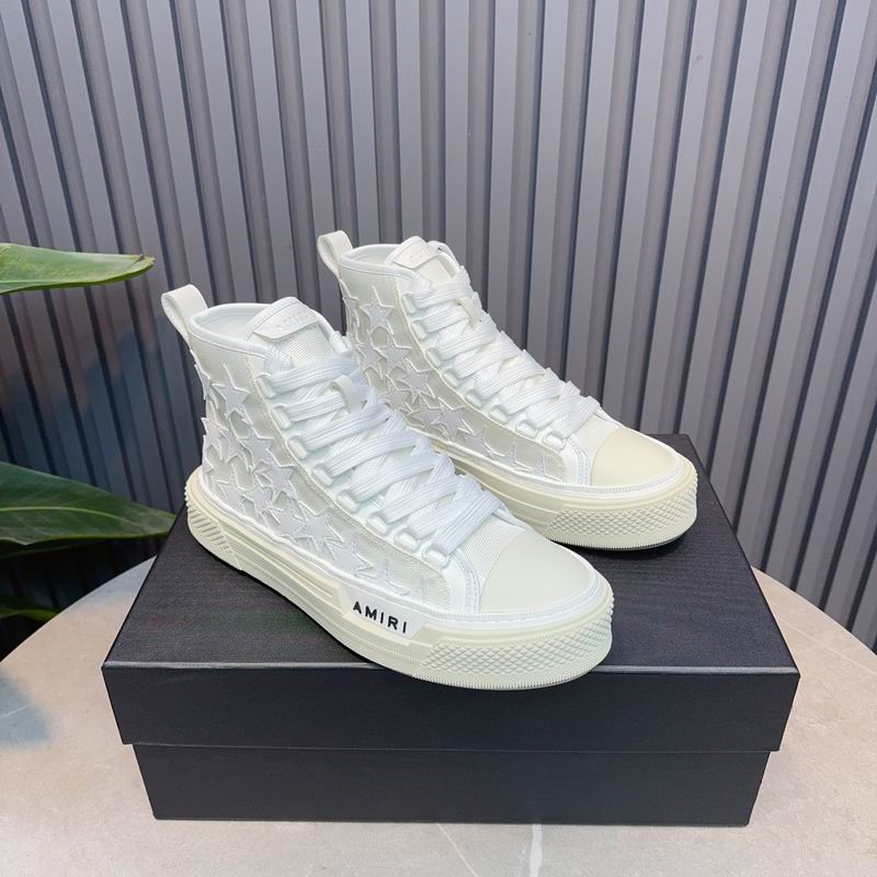 AMIRI Tonal Star High-Top Sneakers | White