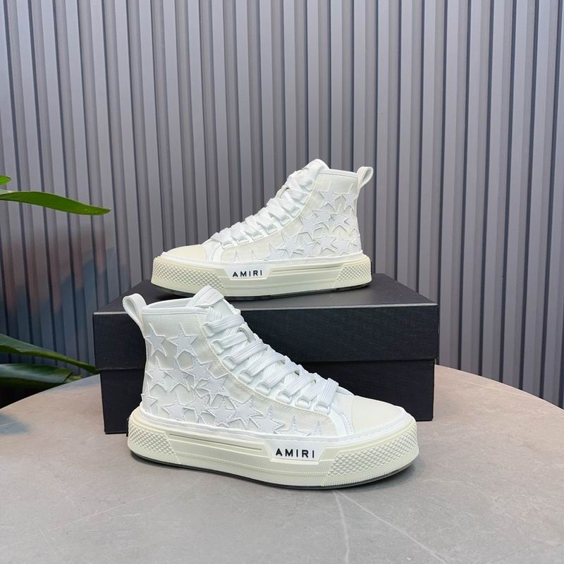 AMIRI Tonal Star High-Top Sneakers | White
