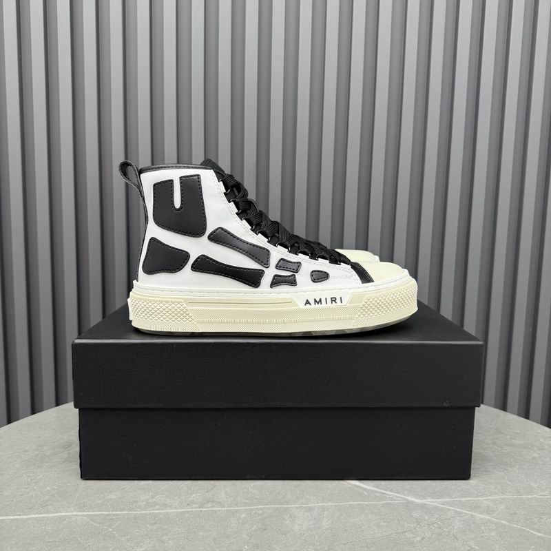 AMIRI Skeleton High-Top Sneakers | Black & White