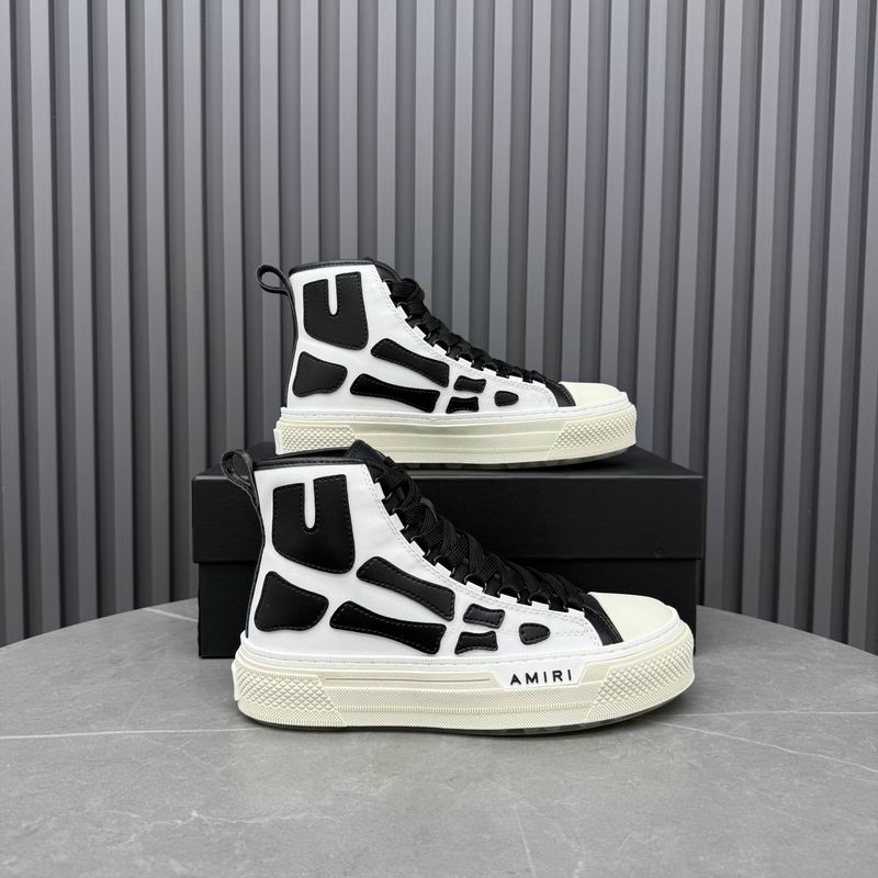 AMIRI Skeleton High-Top Sneakers | Black & White