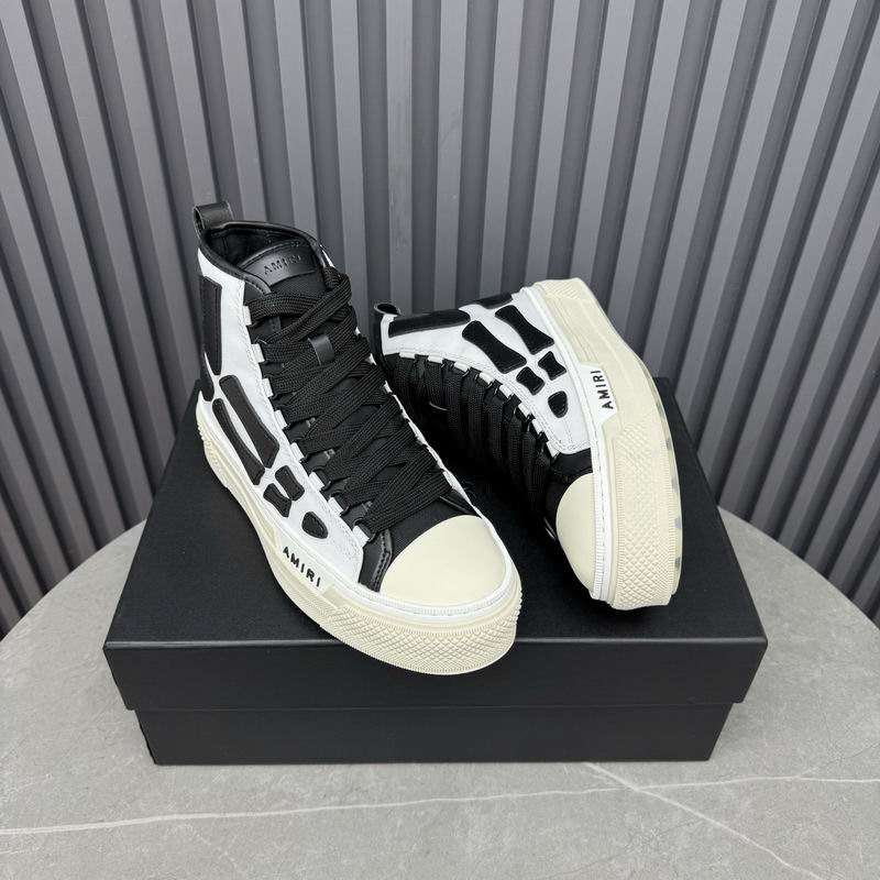 AMIRI Skeleton High-Top Sneakers | Black & White
