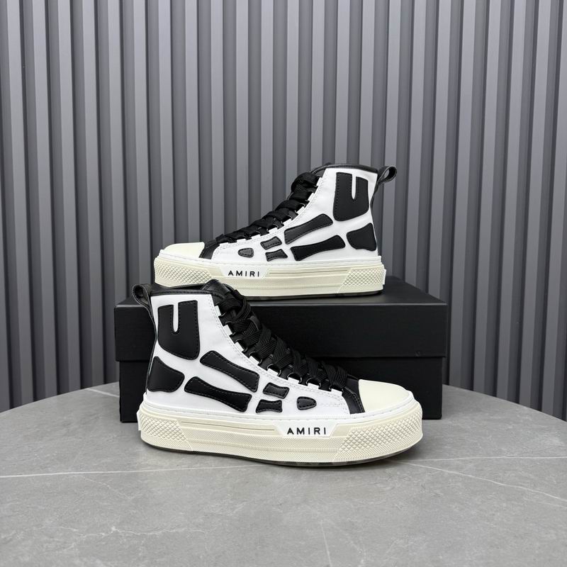 AMIRI Skeleton High-Top Sneakers | Black & White