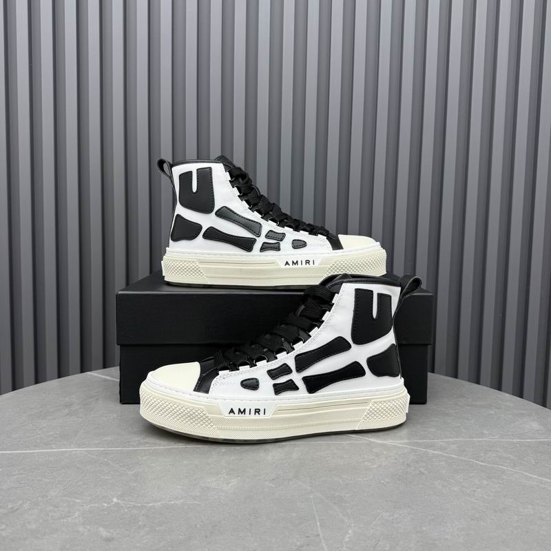 AMIRI Skeleton High-Top Sneakers | Black & White