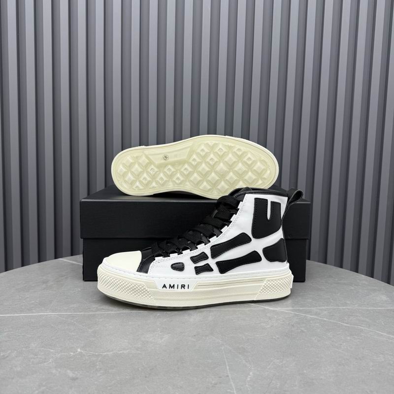 AMIRI Skeleton High-Top Sneakers | Black & White
